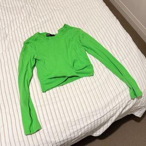 Zara Bright Green Crop Top M